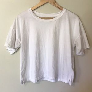 MADEWELL basic white crop top t shirt